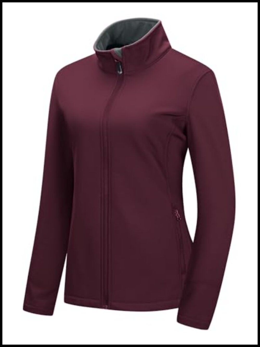 Waterproof Softshell Jacket Lightweight Fleece Lined Windproof Coat Zip Up
